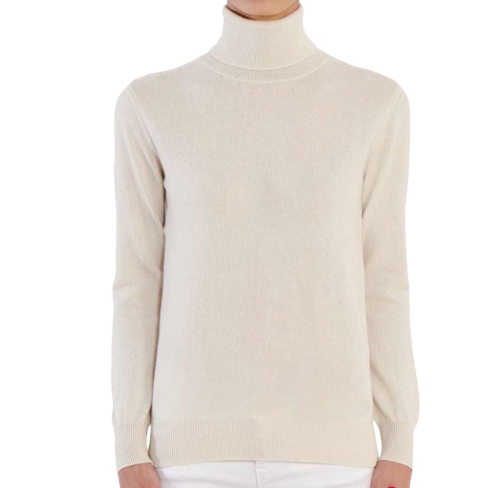 Ann Taylor Cream Turtleneck Sweater